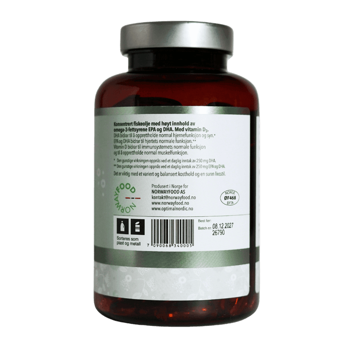 Optimal Nordic Nutrition Omega 3 + Vitamin D