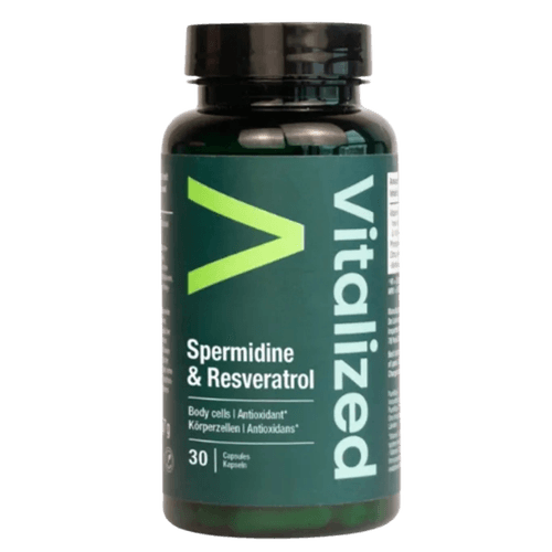 To populære ingredienser innen longevity. Spermidine og resveratrol har fått økende interesse for sin tilknytning til cellulære vedlikeholdsprosesser og sunn aldring.