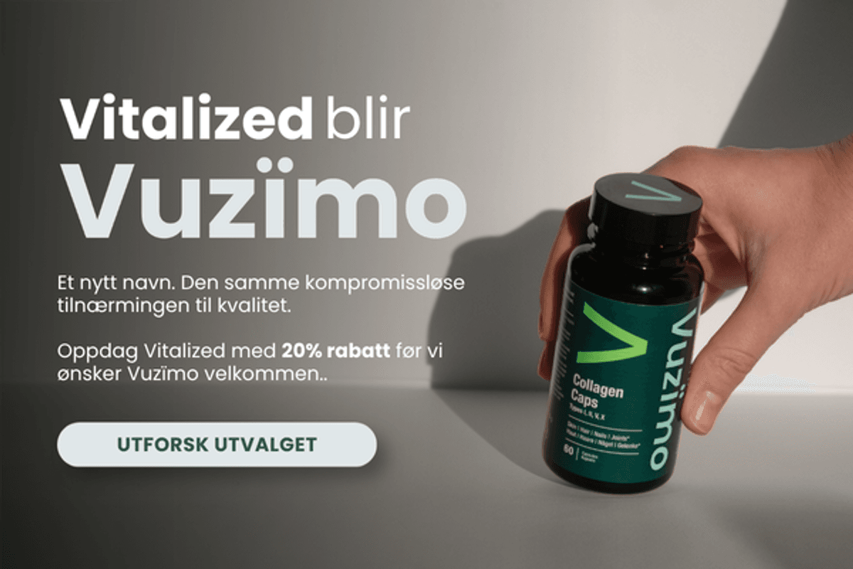 Få 20 % rabatt på hele sortimentet fra Vitalized før vi ønsker Vuzïmo velkommen.