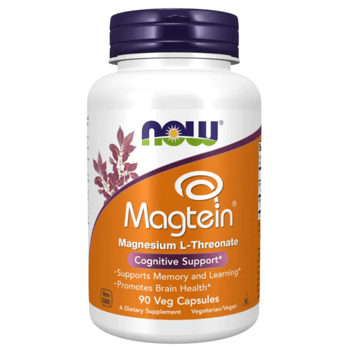 NOW Magtein. Magnesium L-threonate i kapselform